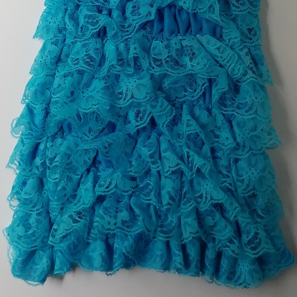 Baby Girls' Lace Ruffle Dress Large Blue - Picture 2 of 8